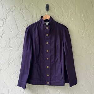 Coldwater Creek Women's Size 18 Purple Stretch Sateen Weekend Jacket NWT